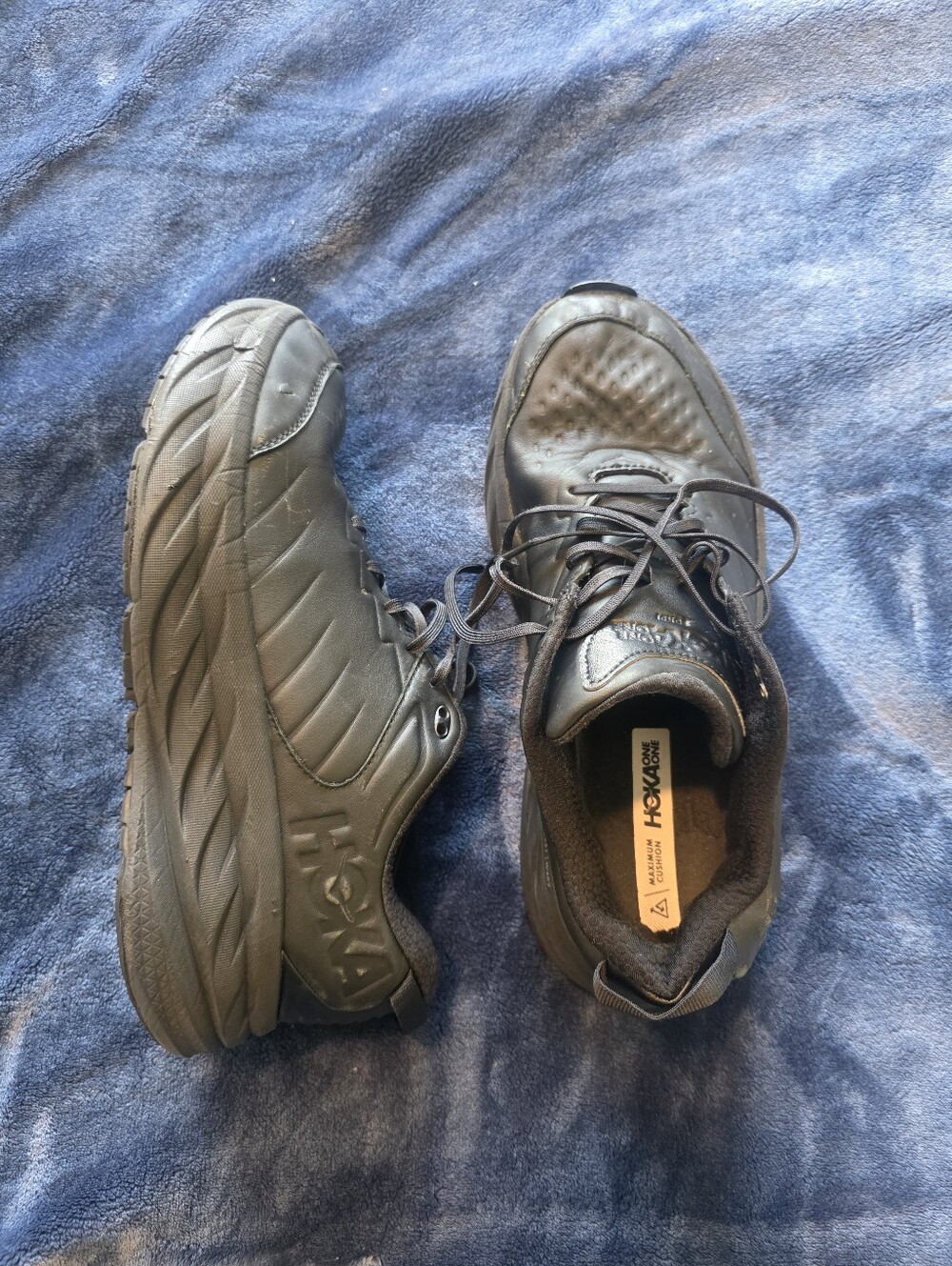 Hoka Slip Resistant Wide Bondi SR Triple Black Men's 13 2E Work Shoes